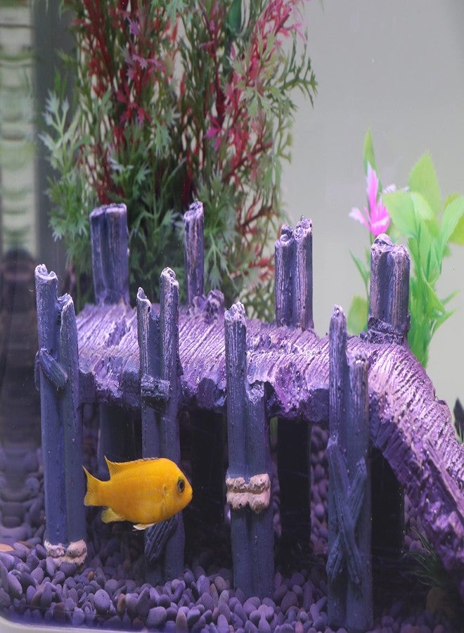 AQUA KT Aquarium Single-Plank Arch Bridge Drawbridge Rock for Cichlid Guppy Betta Glofish Fish Tank Landscape Decoration - Image 3